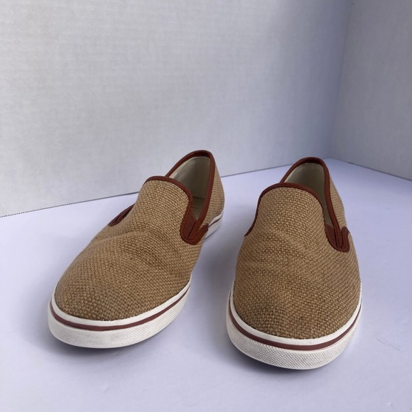 Ralph Lauren Shoes - Ralph Lauren Textured Slip On Sneakers Tan Burlap Women's Size 8.5